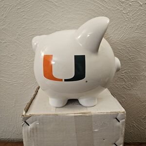 Alumni Group University Of Miami Hurricanes Piggy Bank Gift Giant Ceramic Large